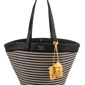 Kate Spade The Pier Striped Medium Tote in Black